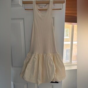 Elegant Cream Sleeveless Mini Dress